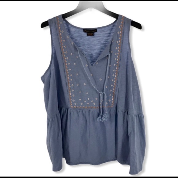 2/$25- Love & Legend Boho Embroidered Top sz Plus 3x - Picture 9 of 13